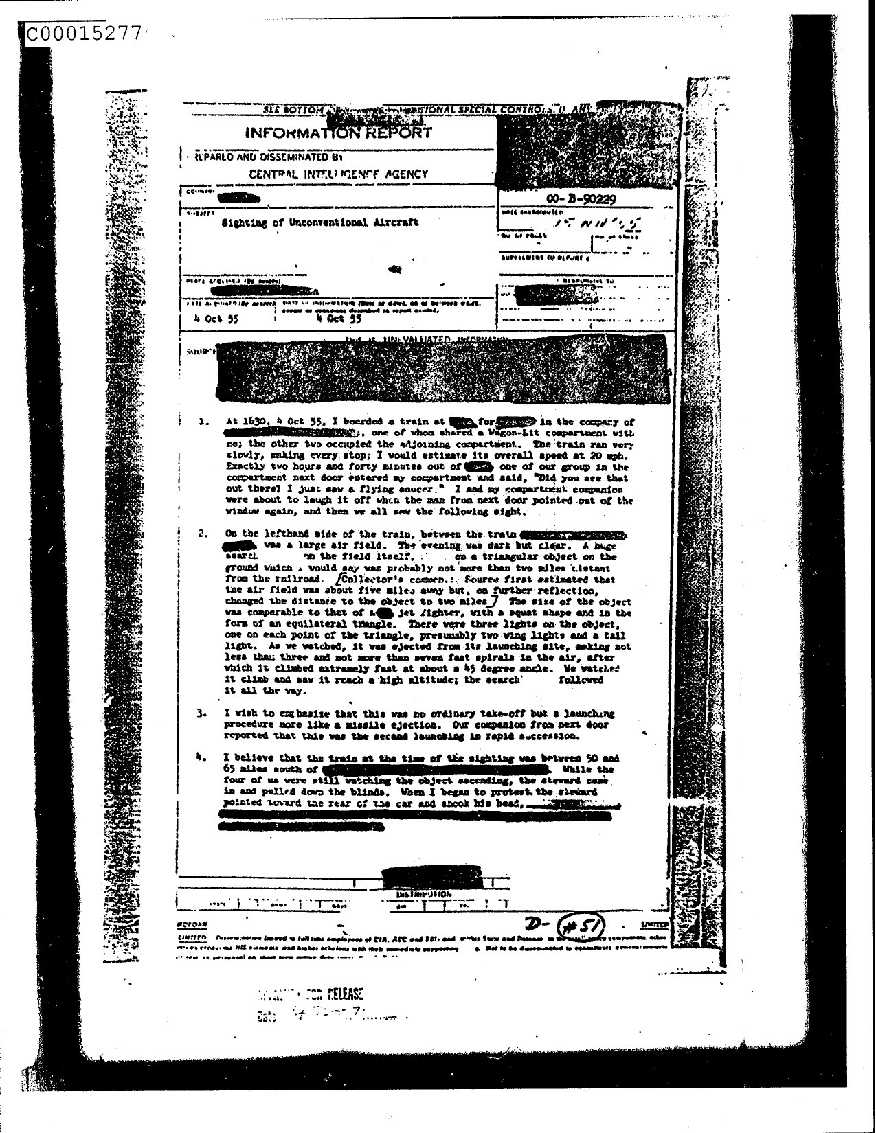 CIA information report OO-B-90229 (4 Oct 1955)