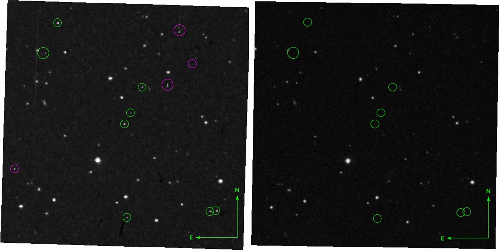 Nine transients on a 12 April 1950 Palomar plate