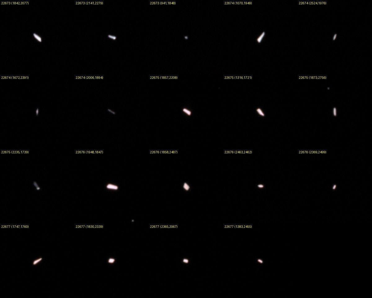 AS17-148-22673 to 22678: Evans's fragment photos