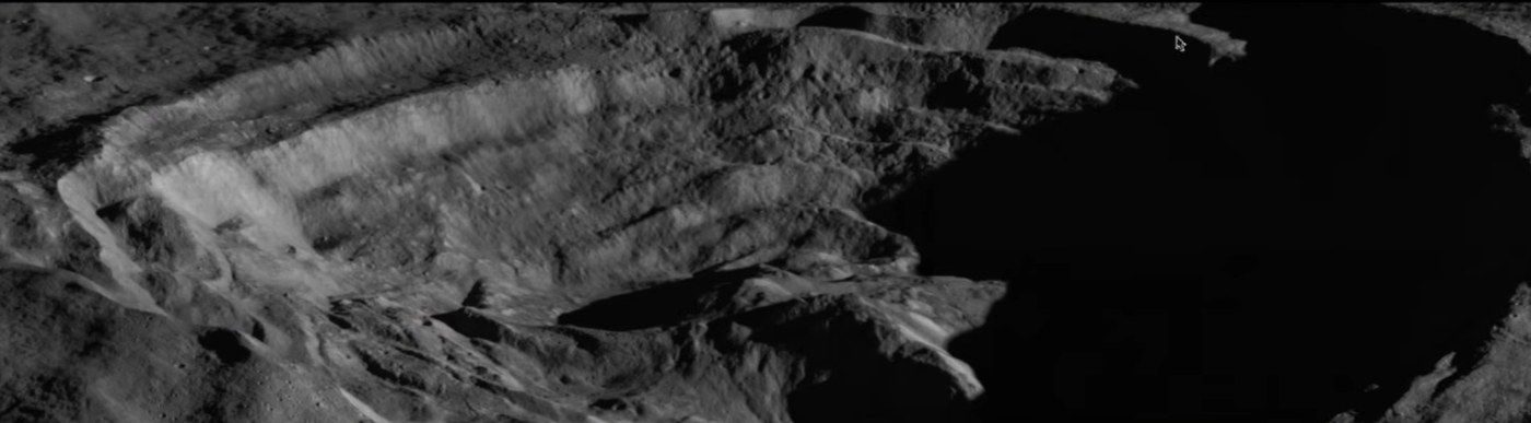 Reality Check with Max Derakhshani, 52:59. De Forest crater terraces (GigaPan of LROC M1224964518).
