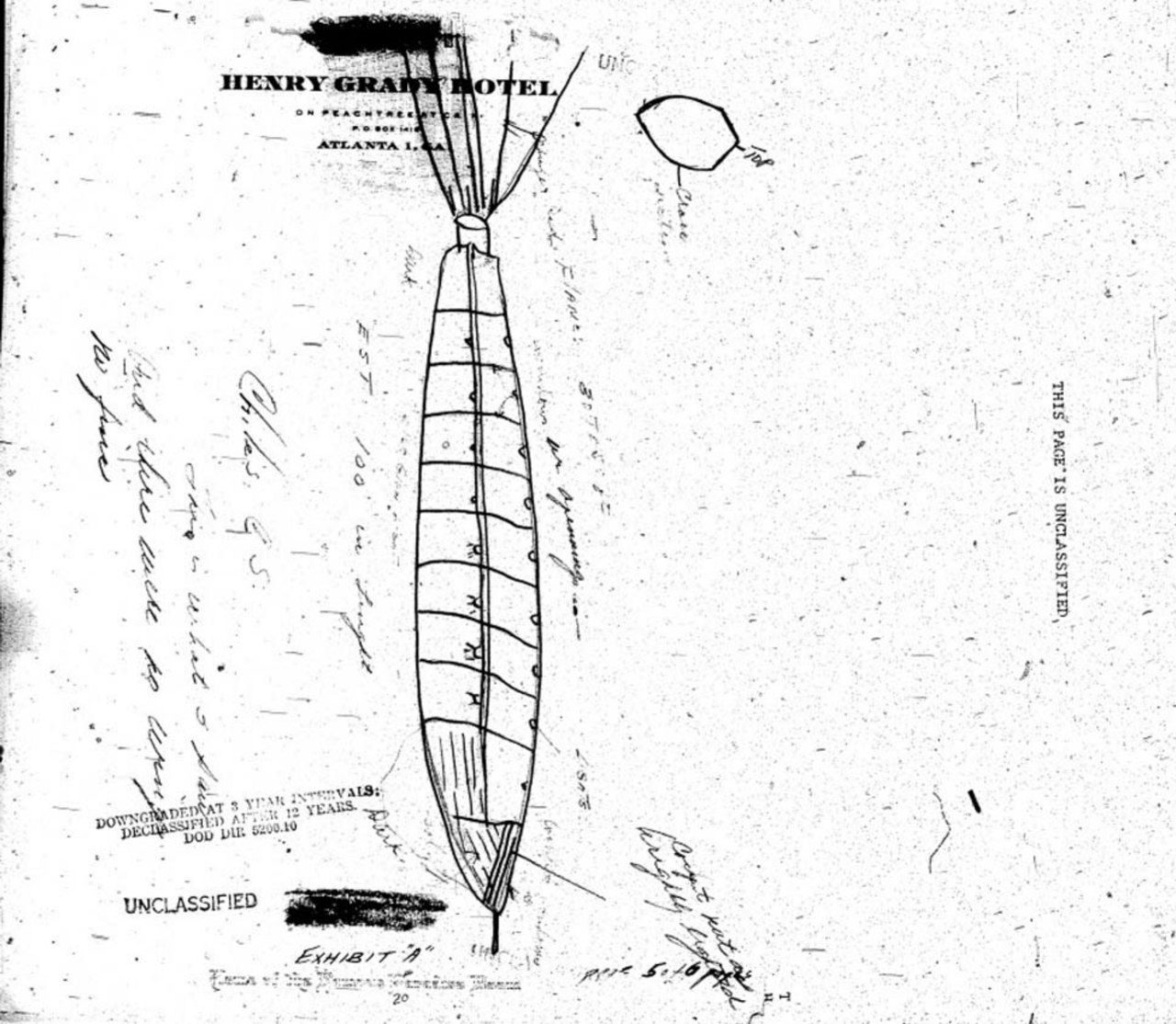 Capt. Chiles's sketch of the object (1948)