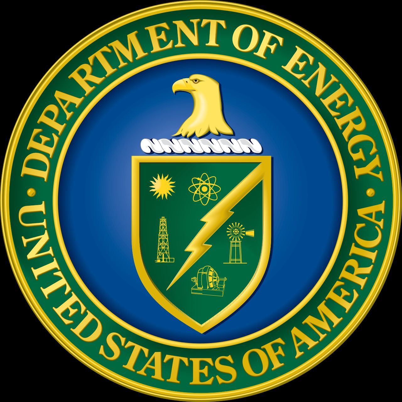 Seal of the US Department of Energy, the parent department of the Office of Intelligence and Counterintelligence.