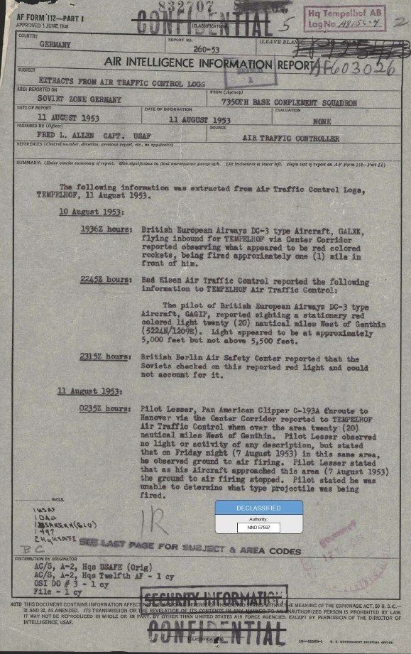 Air Intelligence Information Report, Germany, 1953 (DOW-UAP-D159).