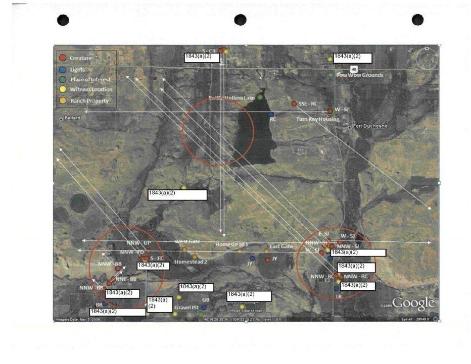 Map from the BAASS Utah ranch investigation report, April 2010 (DOW-UAP-D174).