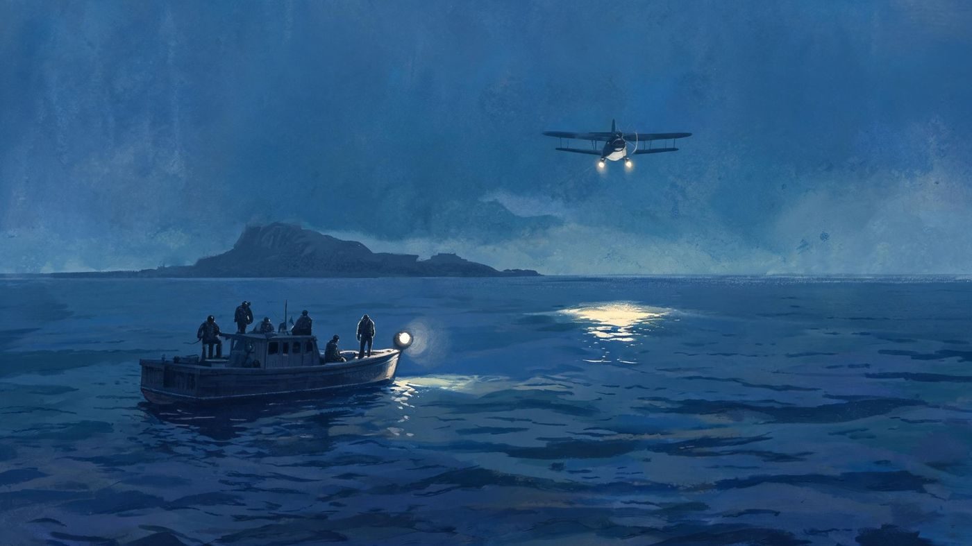 A steady light glowing up from under the sea near the recovery boat off Ascension Island, as the crew, divers and aircrew describe it (25 June 1960).