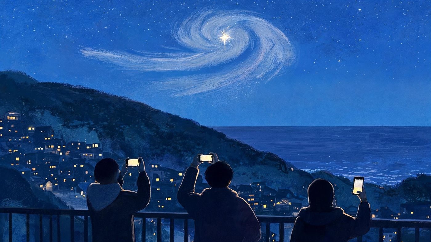 San Antonio, Chile, 25 October 2026: a bright light trailing a slowly expanding glow, filmed by people from Valparaíso to Los Lagos.
