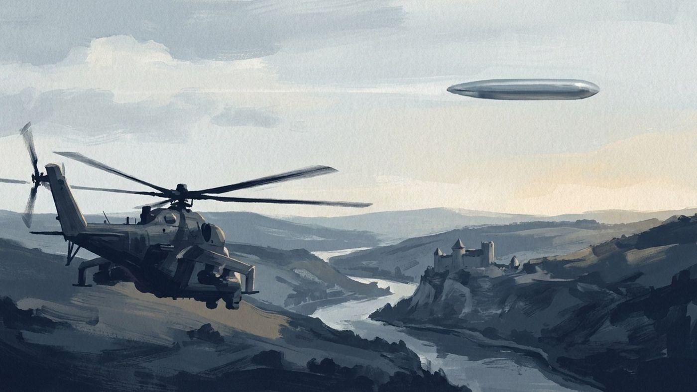 From the accounts: an Mi-24 crew sent after a fast radar target saw a wingless silver 'cigar' near Vranov nad Dyjí, 12 July 1987.