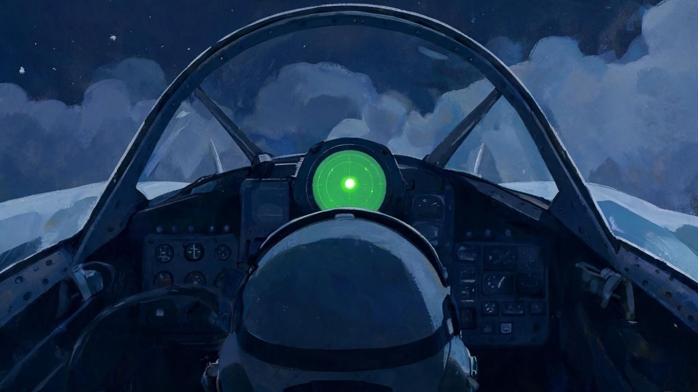 An F-86D pilot's radar locks on a return with 'the proportions of a flying aircraft carrier' (1957).