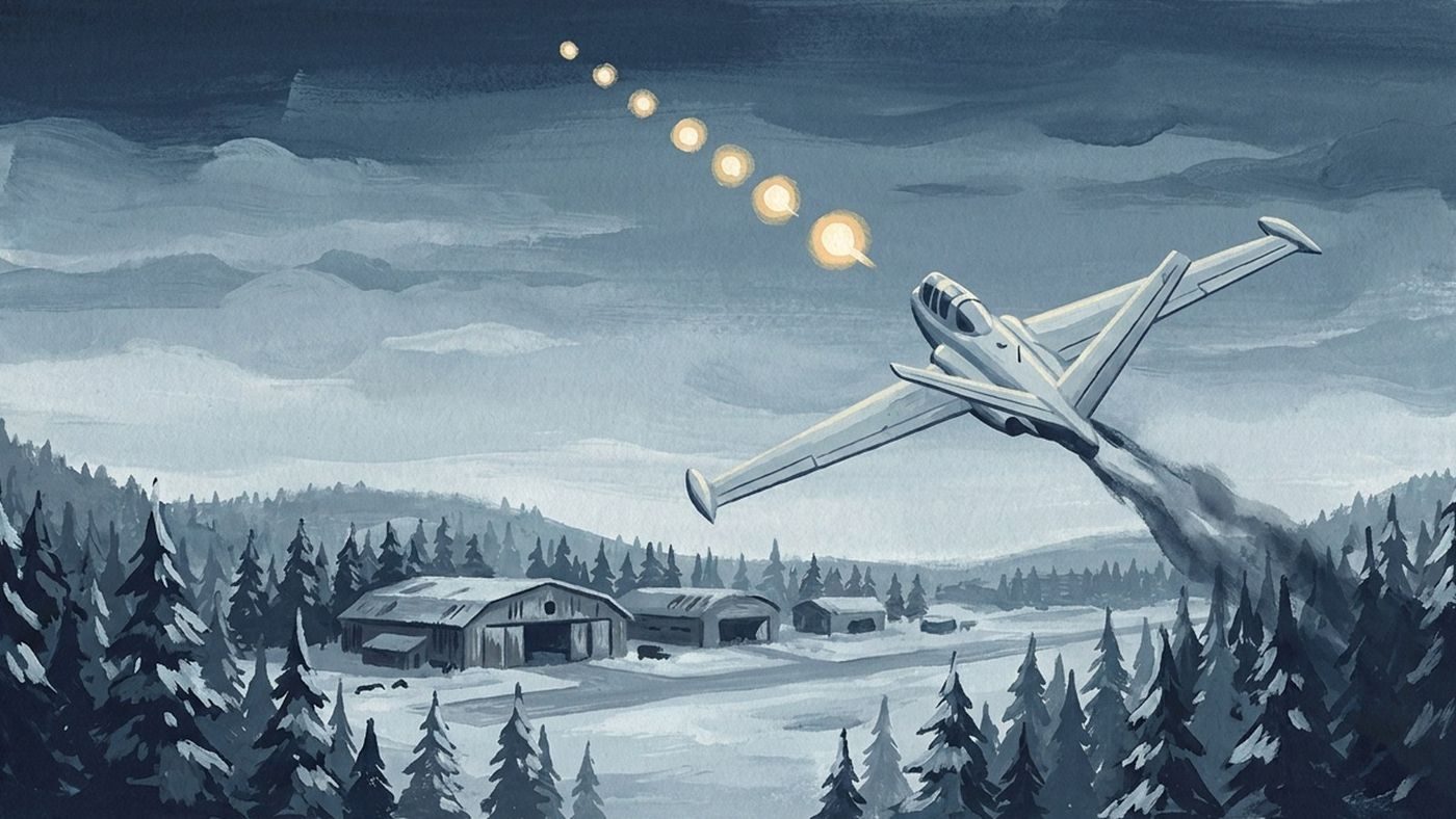 From the accounts: a Finnish Air Force trainee pilot chased seven yellow round objects that formed up and pulled away north over Pori, 12 April 1969.
