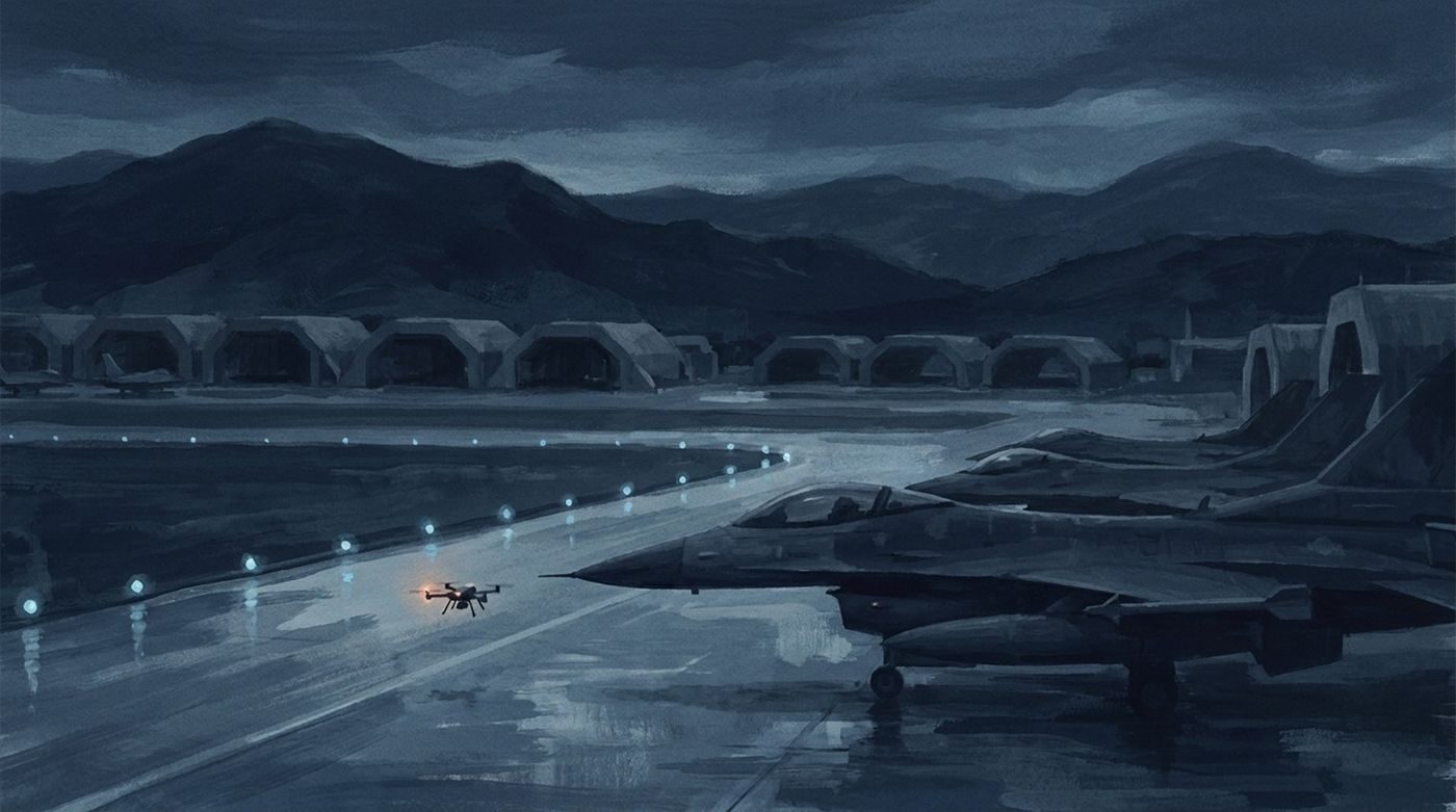 From the accounts: an unidentified drone closed Ching Chuan Kang air base for half an hour on 8 September 2026.