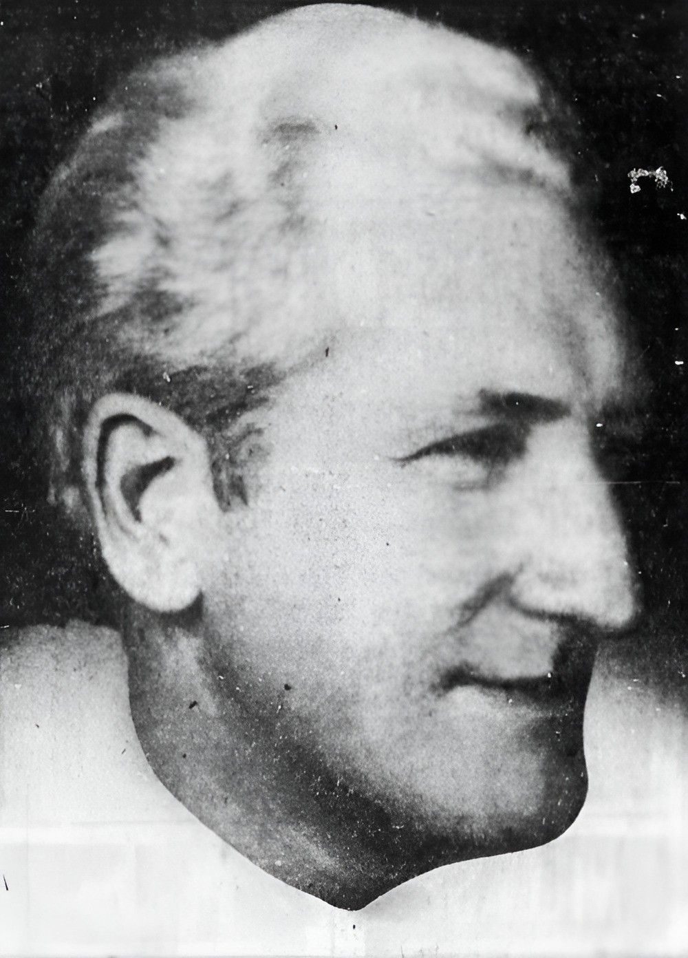 Frank Scully, Variety columnist and author of 'Behind the Flying Saucers' (1950), in a newspaper photo of 27 February 1957.