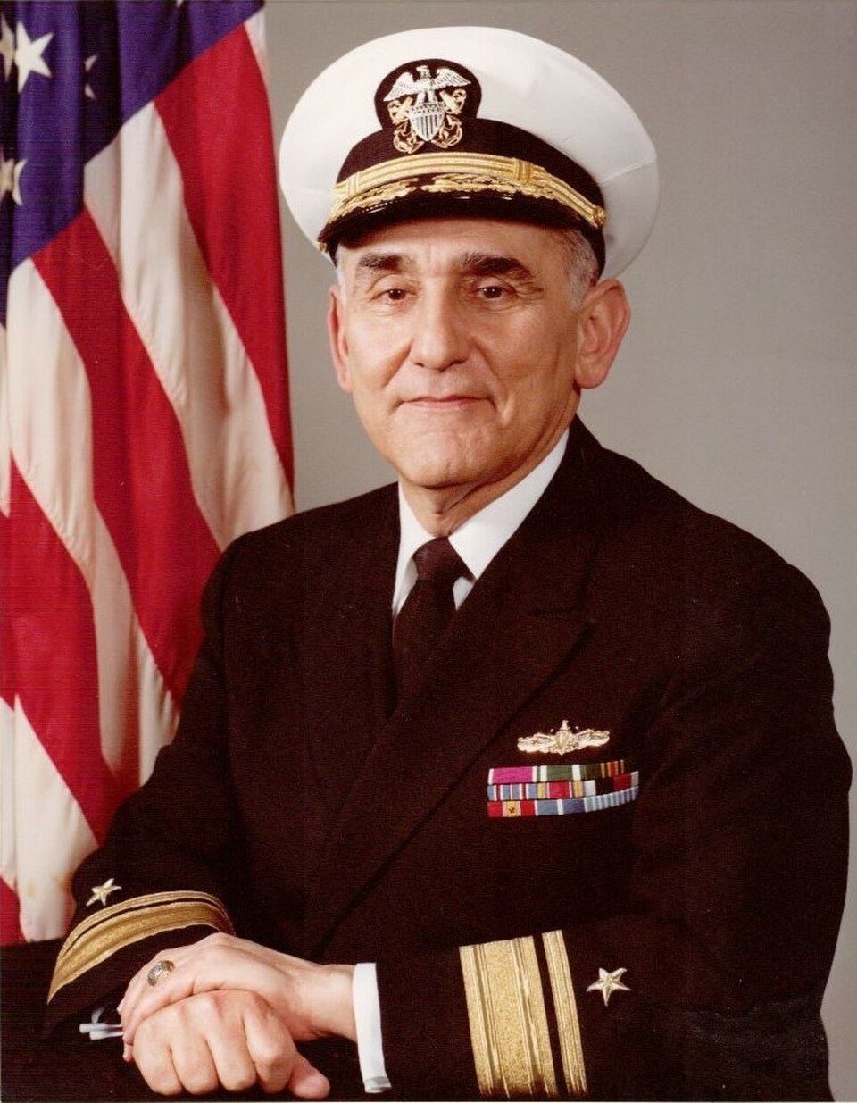 Official US Navy portrait of Rear Adm. Sumner Shapiro.