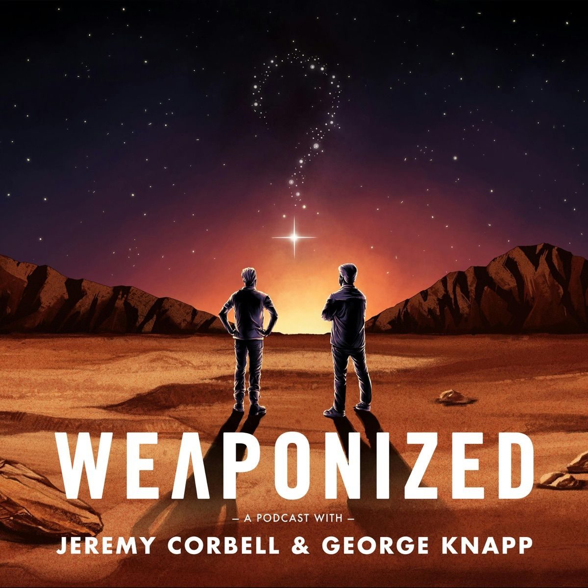 Podcast cover art for WEAPONIZED with Jeremy Corbell and George Knapp.