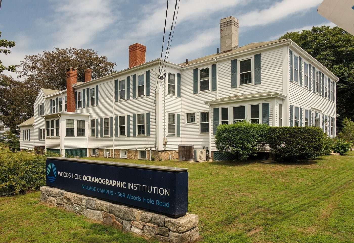 The Village Campus of the Woods Hole Oceanographic Institution, 569 Woods Hole Road, Woods Hole, Massachusetts (August 2023).