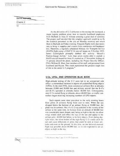 "U-2s, UFOs, and Operation Blue Book" (CIA history, p. 72)