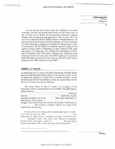 U-2 flights and Blue Book (CIA history, p. 73)