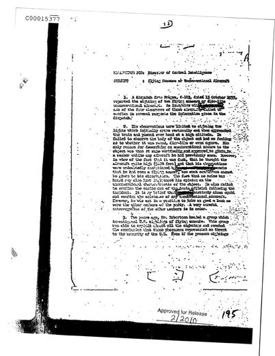 CIA memo to the Director: "Flying Saucers or Unconventional Aircraft" (Oct 1955)