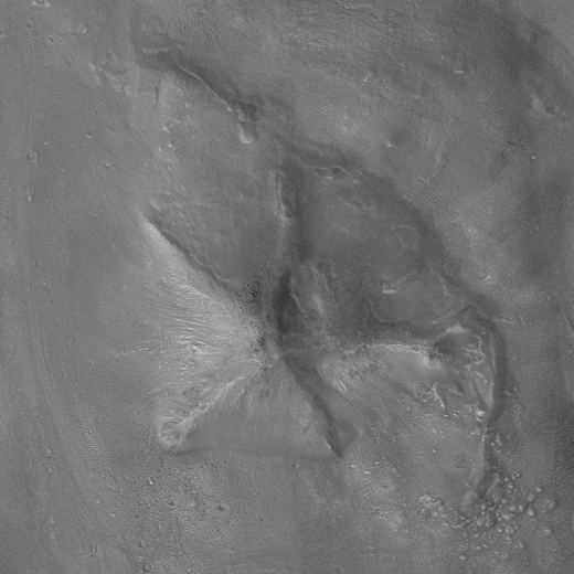 The D&M Pyramid, MGS MOC + Odyssey THEMIS mosaic (PIA04745)