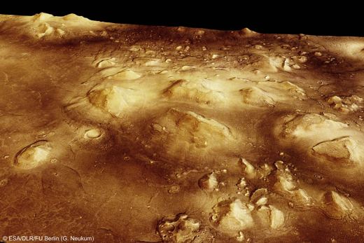 'Pyramids and Skull', Mars Express perspective view (ESA, 2006)