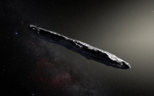 Artist's impression of 'Oumuamua (ESO)