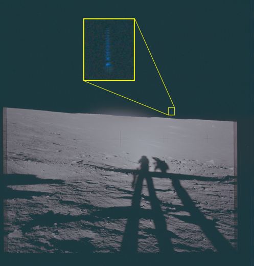 Apollo 12 lunar-surface photo, marked (1969)