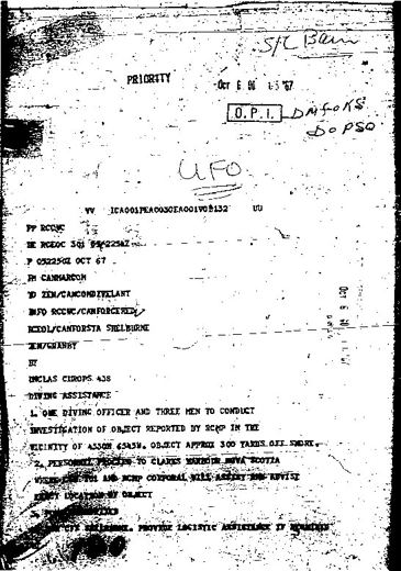 Maritime Command tasks a diving team, 5 Oct 1967