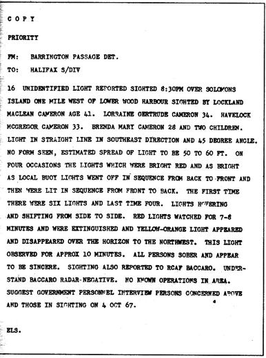RCMP Barrington Passage report (Lower Wood Harbour sighting)