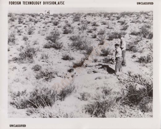 Investigators at the landing site, 1964