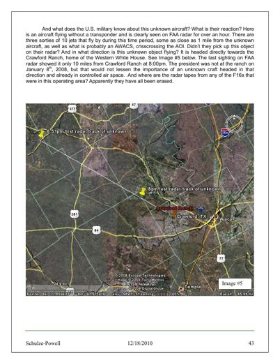 Map: first and last radar positions of the unknown