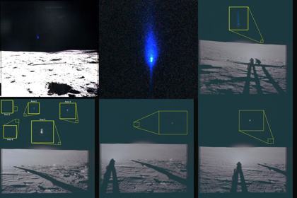 AS14-66-9301: Apollo 14 frame with blue lights