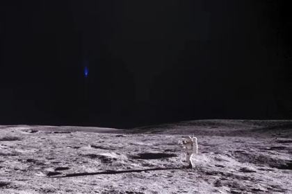 AS14-66-9301: Apollo 14 frame with blue lights