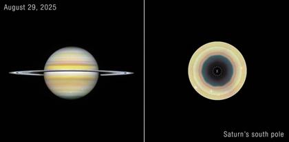 Hubble, 29 Aug 2025: Saturn and its south pole