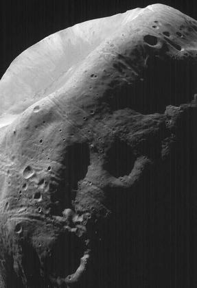 Stickney crater, from an earlier Mars Global Surveyor pass, August 1998 (PIA01333).