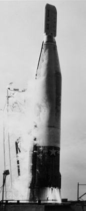 Context, not the 1964 shot: an Atlas D lifts off from Vandenberg AFB, 11 December 1966 (OV1-09/OV1-10). The Big Sur film of 15 Sep 1964 tracked an Atlas D from the same base; that film has never been released.