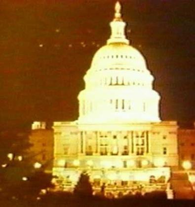 Lights over the Capitol dome. Often linked to July 1952, but its first known printing is the cover of Flying Saucers No. 81 (1973); photographer and date unknown (FOTOCAT dates it 1965). Lens reflections of the lamps in front of the Capitol proposed (VonKeviczky 1976, Maccabee), not demonstrated.
