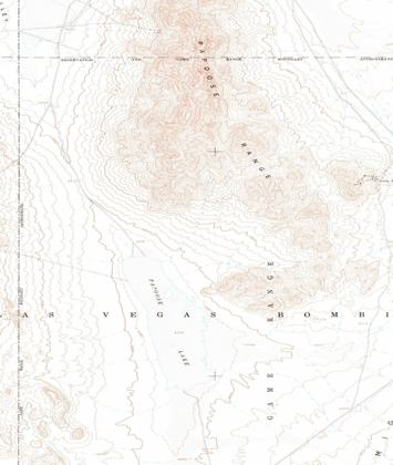 Papoose Lake on the 1952 15' quadrangle, with tracks along both sides of the lake.