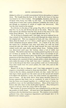 Page 362 of the same report: a burial in Mound 12, Long Island, Roane County, Tennessee, measured at 7 feet 3 inches, which the report estimates at 'fully 7½ feet high' in life.