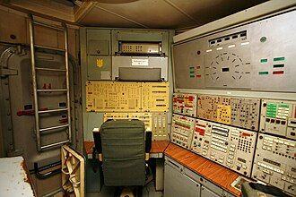 Context: a Soviet ICBM launch-control post, the full-size mock-up of the 11th level of the command post (Combat Post No. 3) at the Strategic Missile Forces Museum near Pervomaisk, Ukraine. It belonged to the 43rd Rocket Army, the same army as the divisions in the 1982 story. Not the base in question. Photographed 8 Mar 2008.
