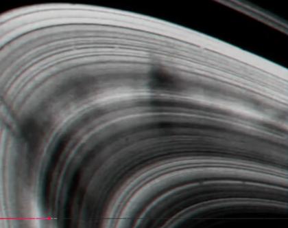 Voyager 2 spokes sequence (six video grabs)