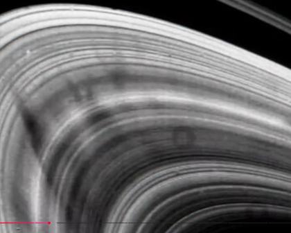 Voyager 2 spokes sequence (six video grabs)