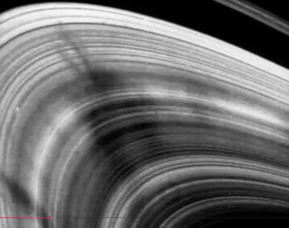 Voyager 2 spokes sequence (six video grabs)