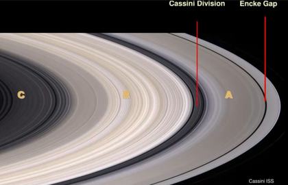 Cassini reference views of the rings (two video grabs)