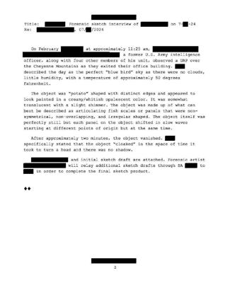FBI-UAP-D002, FD-1057 forensic sketch interview (war.gov PURSUE Release 03), via mirror · page 2 of 2