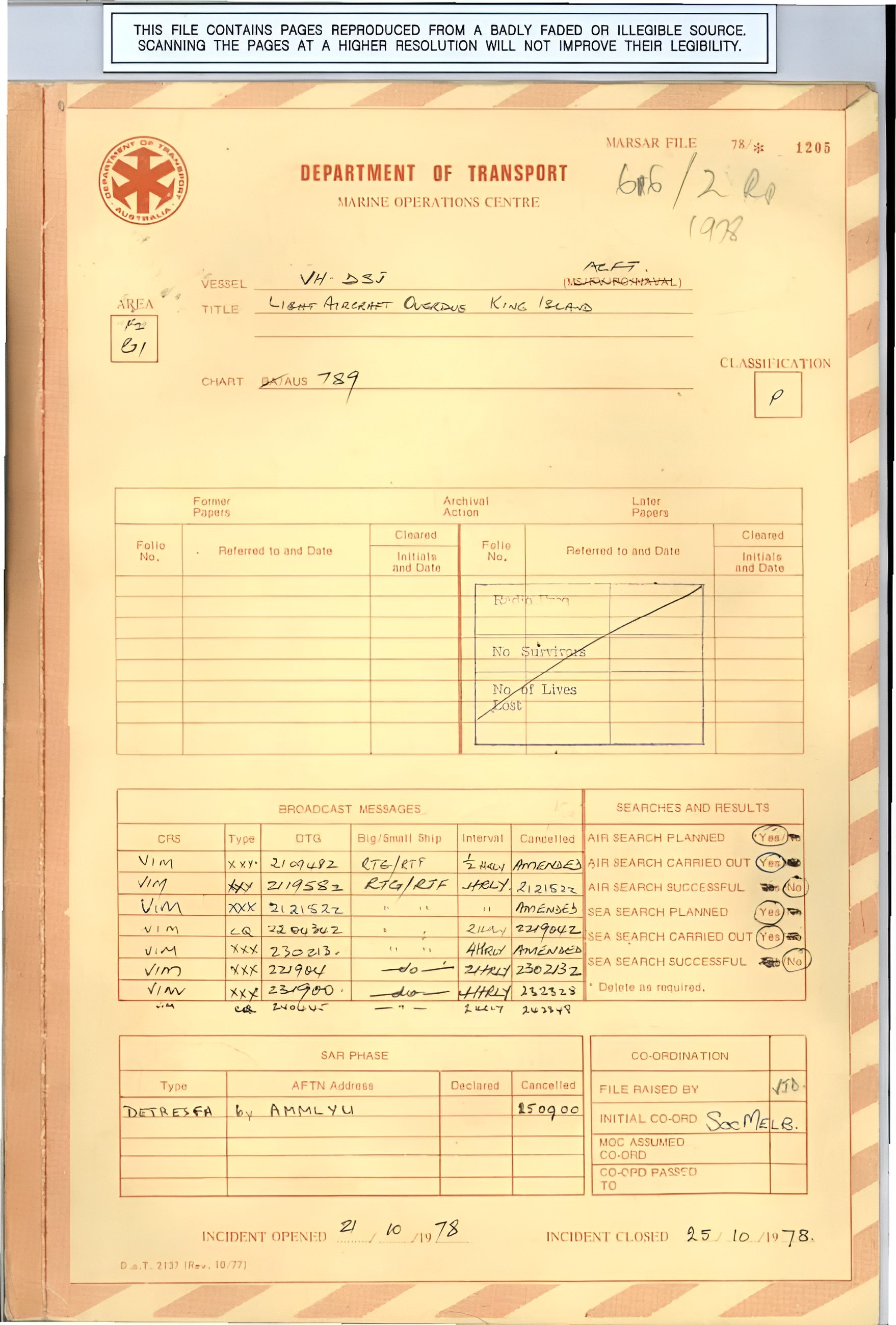 NAA A4703, 1978/1205 (DoT SAR file, mirror) · page 1 of 217
