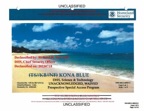 Kona Blue (DHS prospective SAP, 2011)